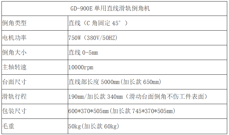 GD-900E单用直线滑轨倒角机