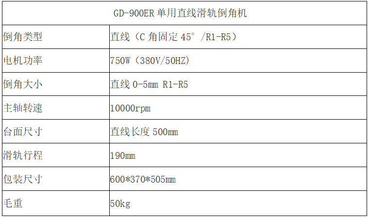 GD-900ER单用直线滑轨倒角机